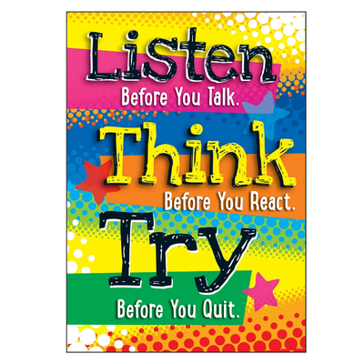 "Listen Before You Talk..." Poster Durable & Reusable Paper 13 3/8" x 19" 1pc
