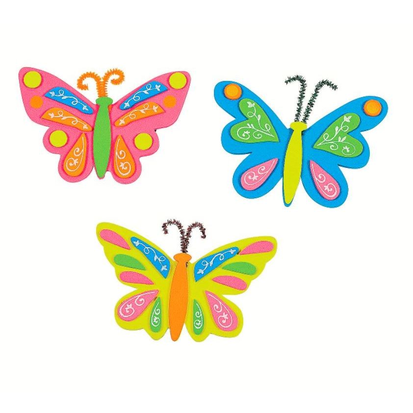 Foam butterfly magnet craft kit- makes 12