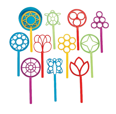 Plastic Super Fun Bubble Wand Set 8"  12/pk