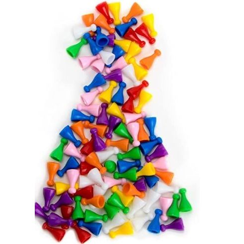 Assorted 25mm Game Pawns in 8 Colors 96/pk