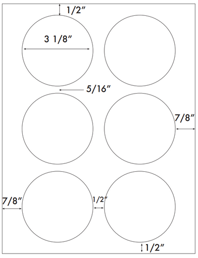 White Polyester Drum Laser (Water Resistance) Labels 8/sheet 100/pk