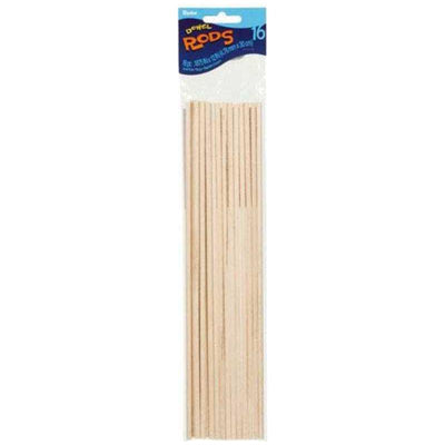 Wood Dowel Rod 3/16"x 12" 16/pk (Closeout)