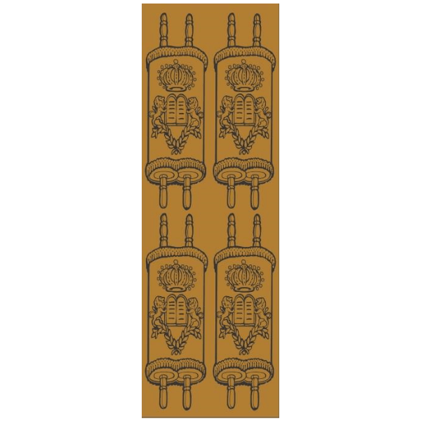 Stickers Torah Gold 4 per Sheet 25 Sheets