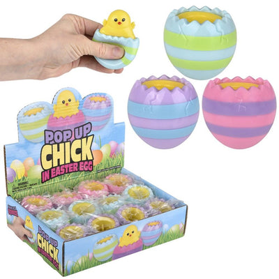 Squeezy Pop Up Hatching Chick 3" 12/pk