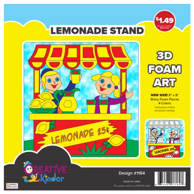 Lemonade Stand 3D Foam Art Kit, 4 Colors, 8"x8"