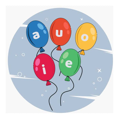 vowel balloon poster 24 x 24.