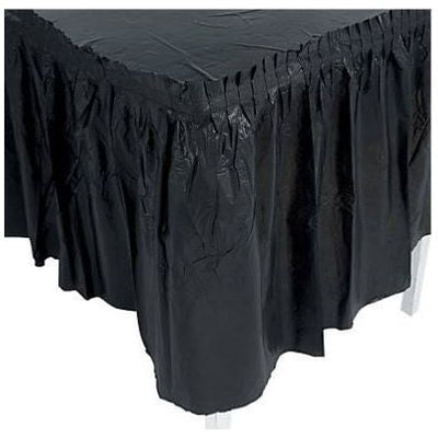 Black Plastic Pleated Table Skirts 29" x 14 ft.