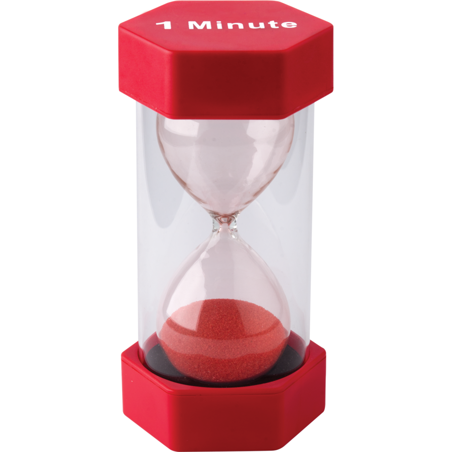 1 Minute Sand Timer Large 3 1/4” x 6 3/8” 1/pc