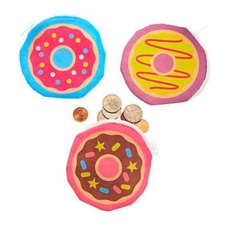 Donut coin purse 12/pk