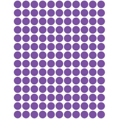 Color Coding Dot Stickers All 1/4" Purple 10mm Color Print 32/pk