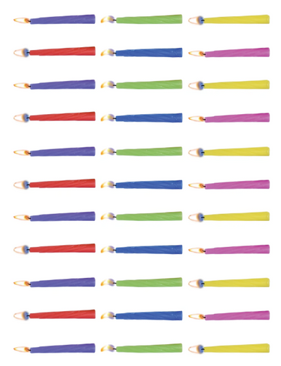 Candles Assorted Stickers Rectangle 35mm x 12mm Clear 10/pk