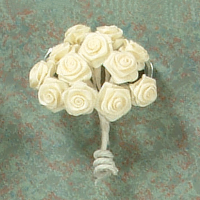 Ribbon Rose Ivory color,  medium, 144/pk