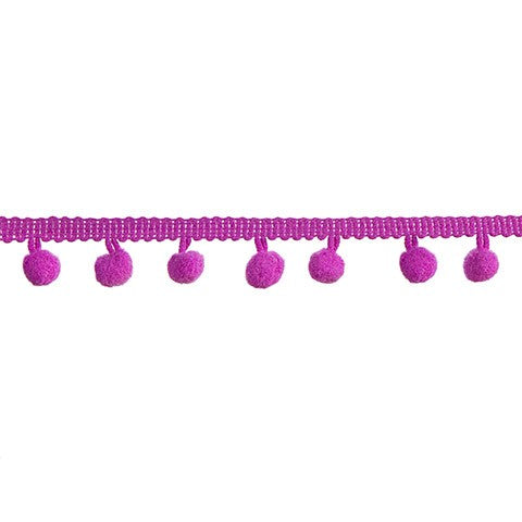 Pink Mini Pom Pom Garland: 0.5 inches x 2 yards
