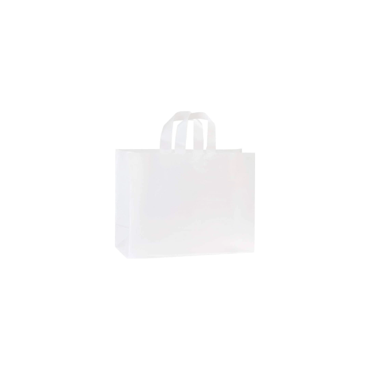 Large Clear Frosted Plastic Shopping Bags 16" x 6" x 12" 250/pk