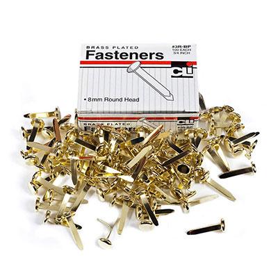 Fasteners Brass Plated (1", 100 Pack)