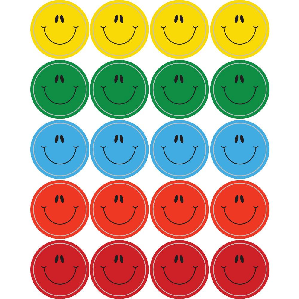 Smiles Theme Stickers 1" 120/pk (6 Sheets)