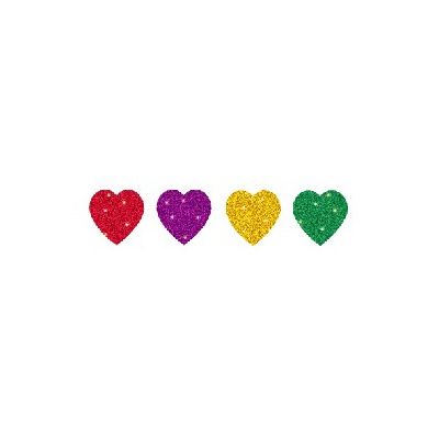 Multicolor Sparkle Heart Stickers (4 Sheets)