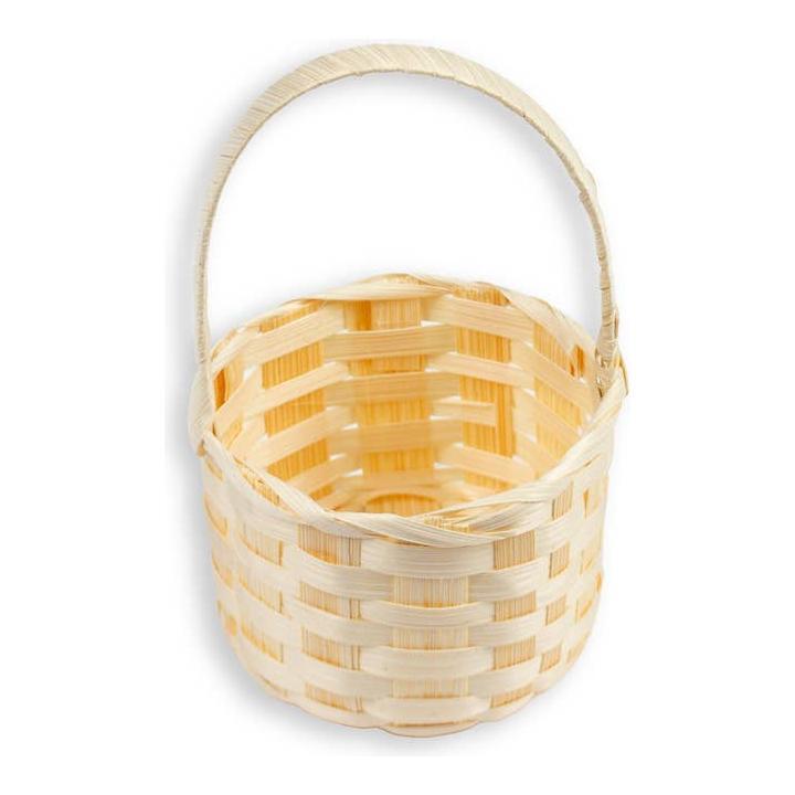 Round Mini Bamboo Basket with Handle 3" x 2"H
