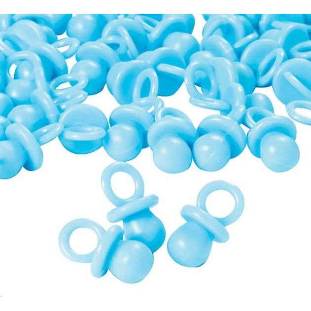 Pastel Blue Opaque Pacifier Favors 1" 48/pk