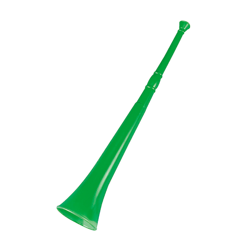 Plastic Stadium Horn Green 12/pk 28"