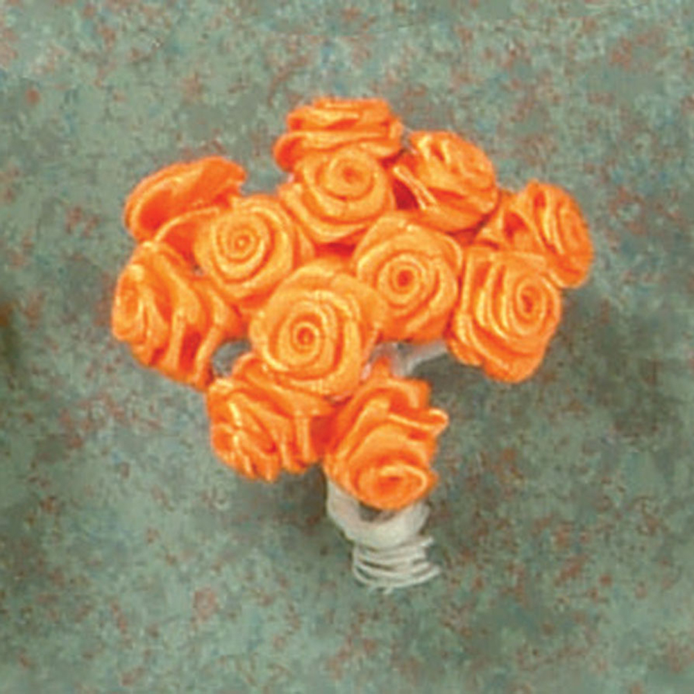 Ribbon Rose Orange color,  medium, 144/pk