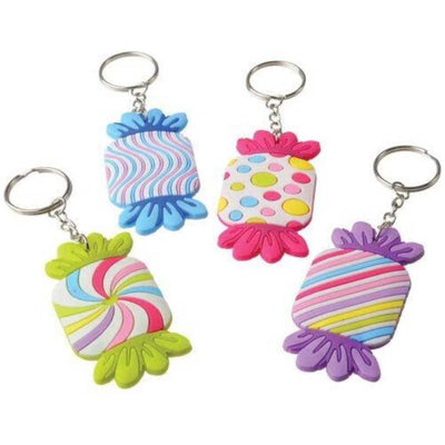 Candy Rubber Keychains 12/Pk