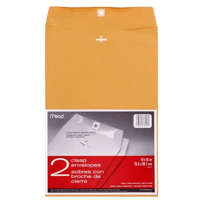 Mead Clasp Envelopes 10" x 15" 2/pk