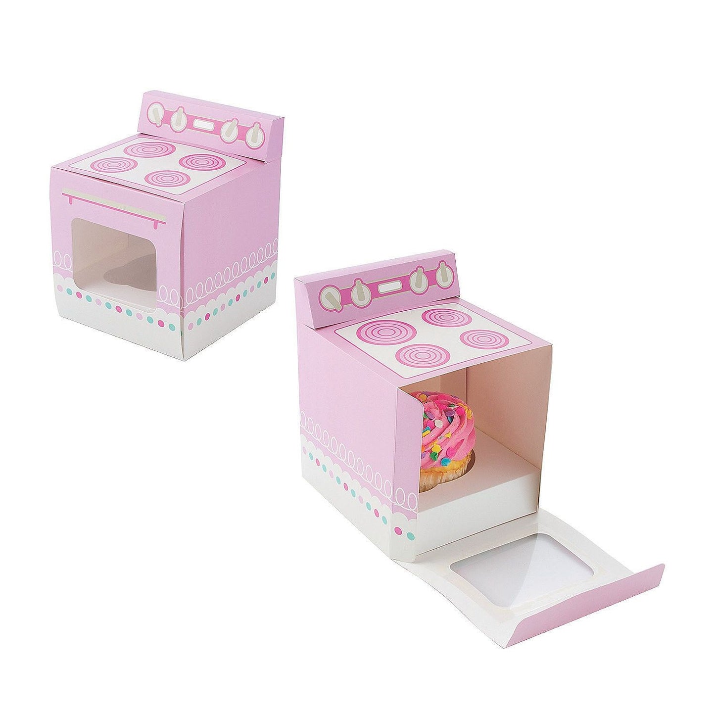 Oven Cupcake Favor Boxes, 4 1/2" x 4 1/2" x 5 3/4", 12/pk