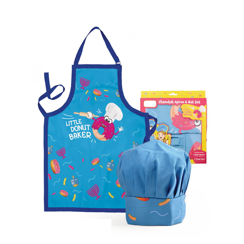 Chanukah Kids Apron and Chef Hat Set