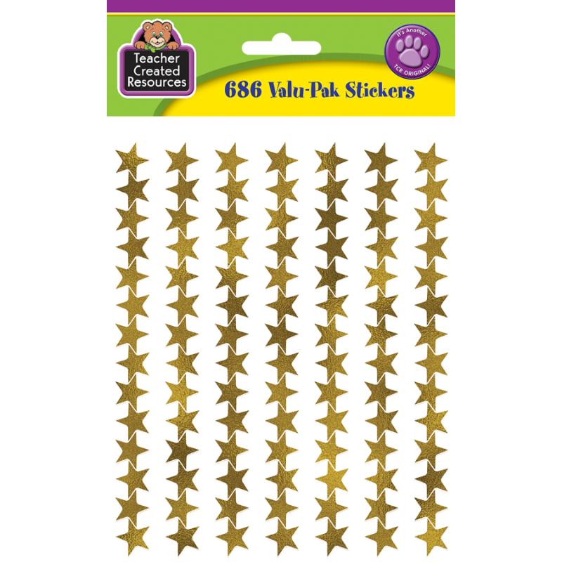 Gold Foil Stars Stickers 1/2" 686/pk