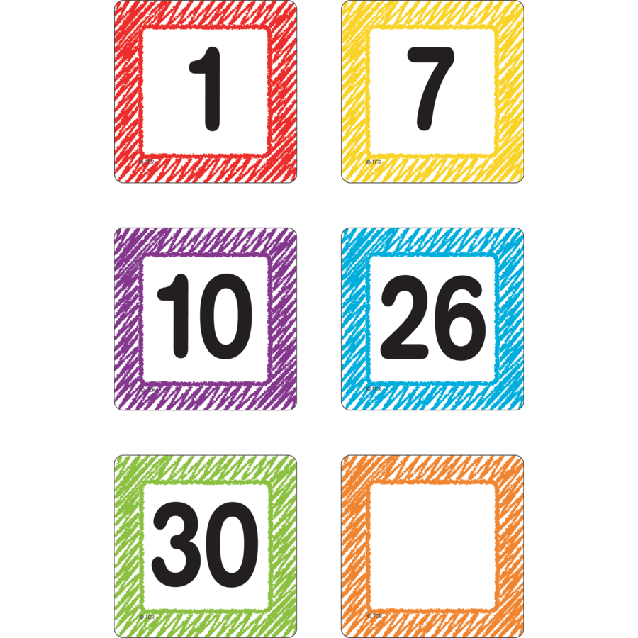 Scribble Calendar Days 2 1/2" 1pk