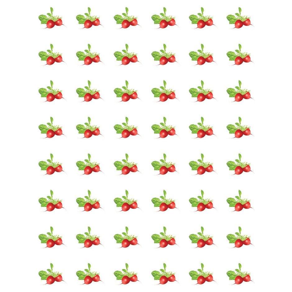 Radish Stickers Round 19mm Color Print 10 /pk