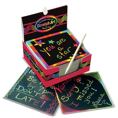 Box of Rainbow Mini Notes Scratch Art Pads & Sets 125 Pc