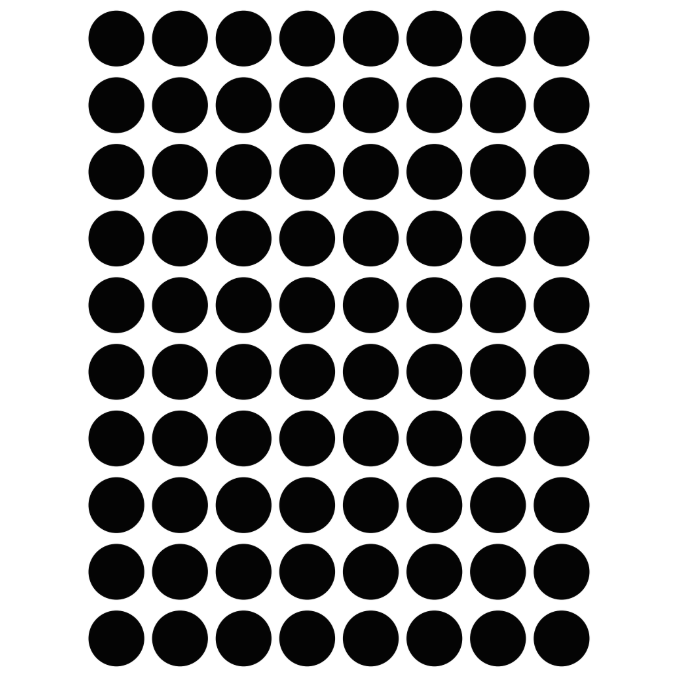 Color Coding Dot Stickers All 1/2" Black 13mm Color Print 32/pk
