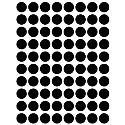 Color Coding Dot Stickers All 1/2" Black 13mm Color Print 32/pk