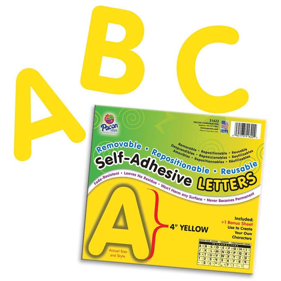 Self-Adhesive Letters, 4", 78 Characters Puffy Font