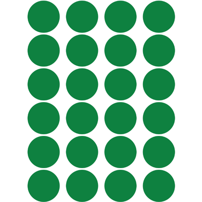 Color Coding Dot Stickers All 1" Green 25mm Color Print 32/pk