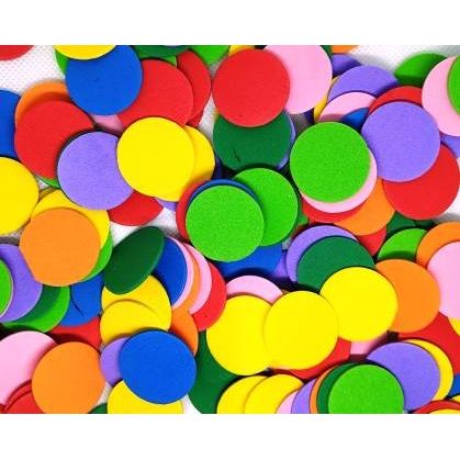Round Foam Circles Assorted Colors 1" 340/pk
