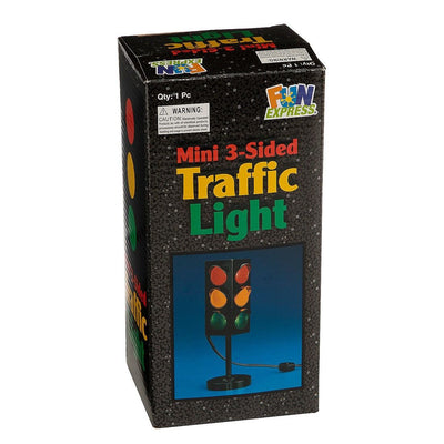 Plastic Mini 3-Sided Traffic Light  1/2" x 10"