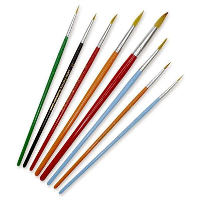 #1- #12 Round Wood Handle Paint Brush 8/pk