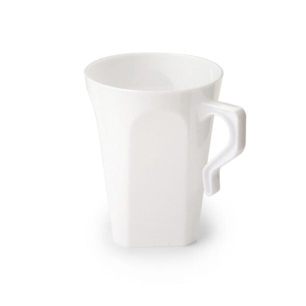 White 8.5oz Square Coffee Mug 8/pk