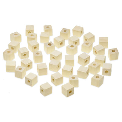 Wooden Cube Beads Natural 12mm 40/pk (Closeout)