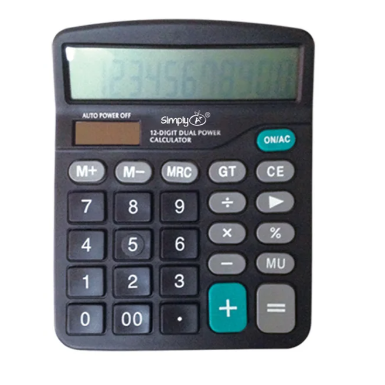 12-digit calculator 5.8x4.7" dual power