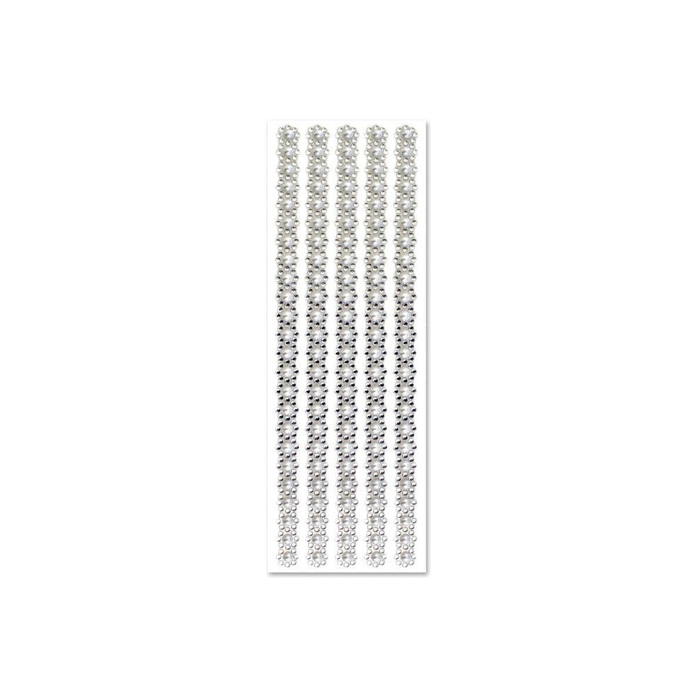 Adhesive Rhinestone White Pearl Floral (Closeout)