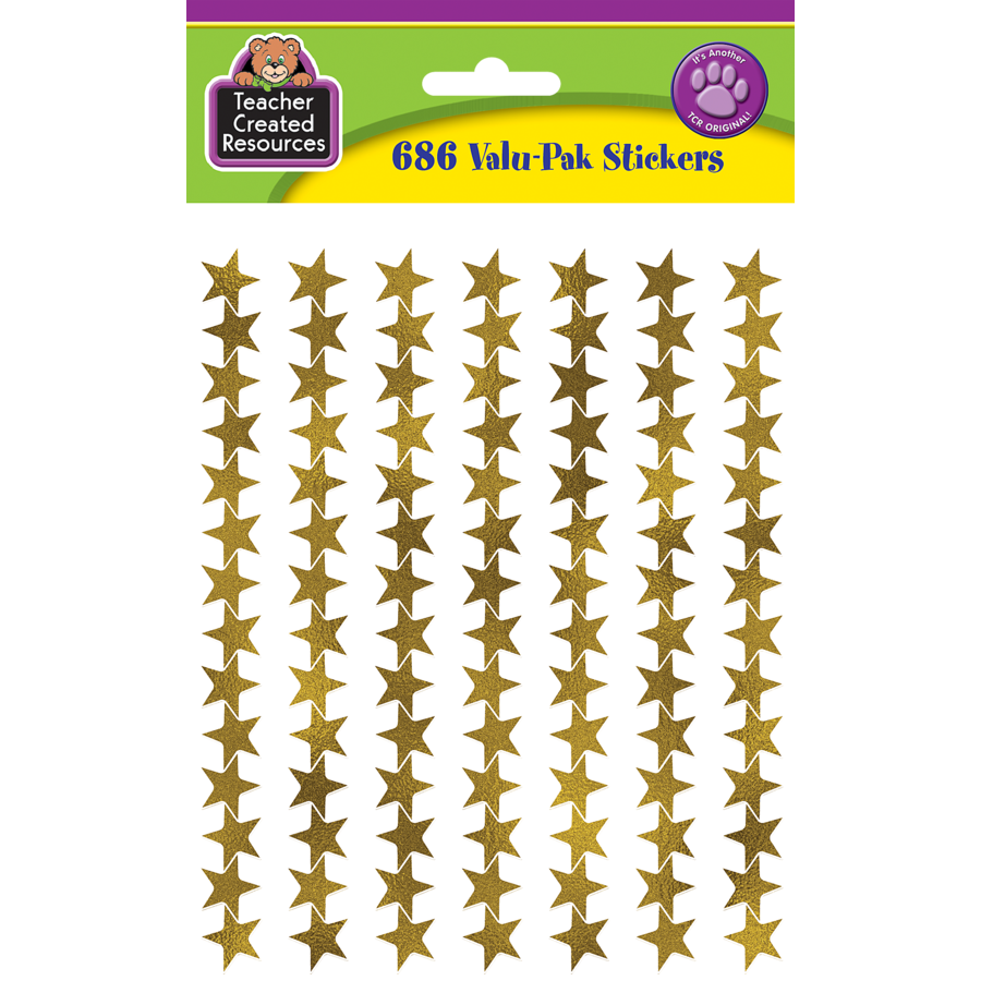 Gold Foil Stars Stickers 1/2" 686/pk