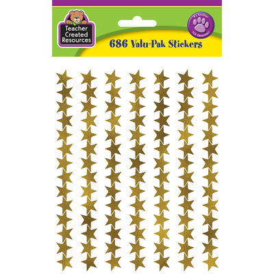 Gold Foil Stars Stickers 1/2" 686/pk