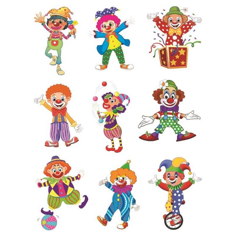 Clown Stickers 10/sheets (discontinued)