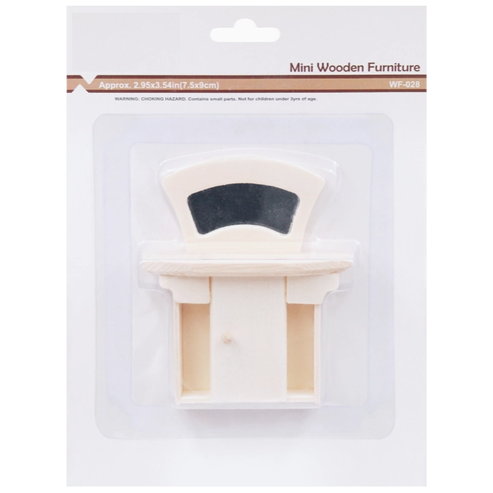 1 ct. Mini Wooden Furniture- Vanity Desk. 3x3.54in (7.7x9cm)