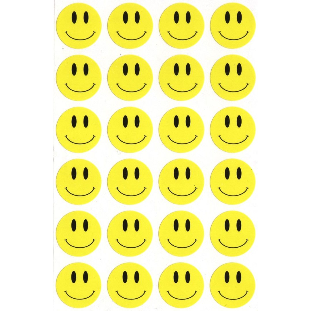 Yellow Smiley Stickers 1" (10 Sheets) (Discontinued)