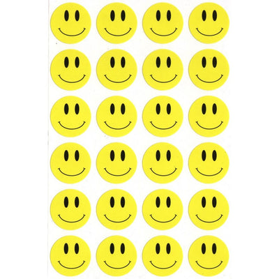 Yellow Smiley Stickers 1" (10 Sheets) (Discontinued)